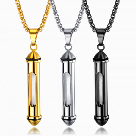 Colier inox cu recipient 55 cm [4]