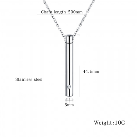 Colier inox cu recipient cilindric 50 cm [3]