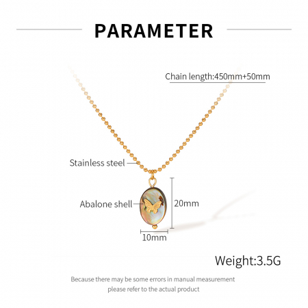 Colier inox cu scoica si fluturas [8]