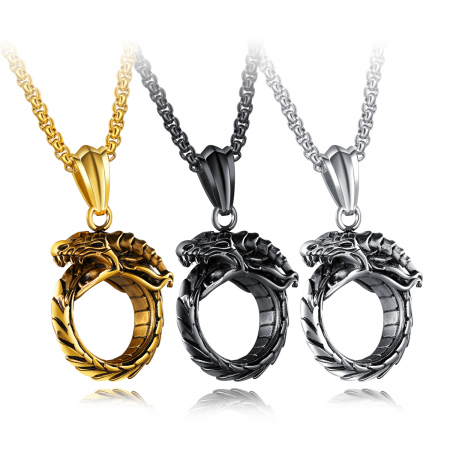 Colier inox dragon 60 cm [7]