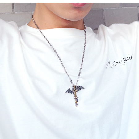 Colier inox Dragon și Sabie – Simbol al Curajului și Puterii [1]