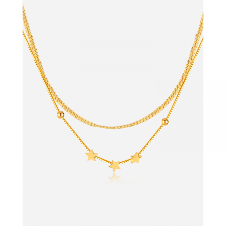 Colier inox dublu cu stelute [9]
