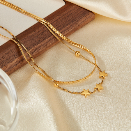 Colier inox dublu cu stelute [7]