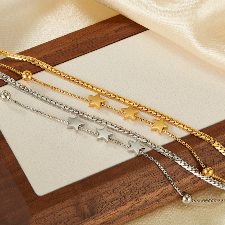 Colier inox dublu cu stelute [3]