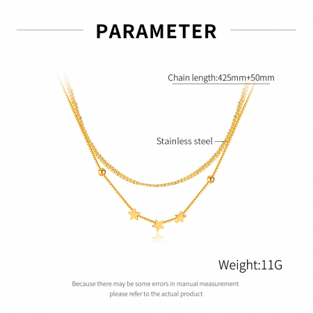 Colier inox dublu cu stelute [6]