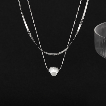Colier inox dublu minimalist [5]