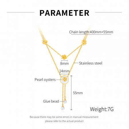 Colier inox dublu norocos cu trifoi cu 4 foi [10]