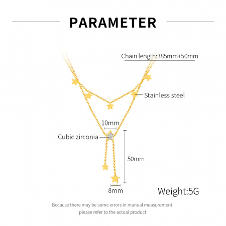 Colier inox dublu soarele si luna cu zirconii [11]