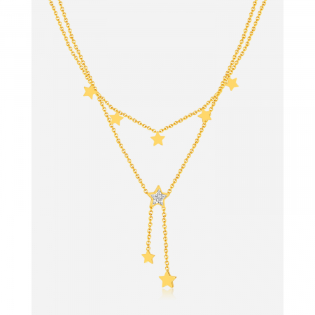 Colier inox dublu soarele si luna cu zirconii [14]