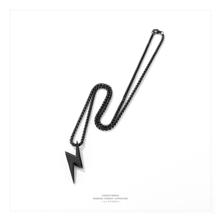 Colier inox Fulger Negru – Simbol al Puterii și Misterului [4]