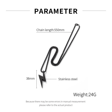 Colier inox Fulger Negru – Simbol al Puterii și Misterului [2]