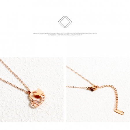 Colier inox inima si fluturas [10]