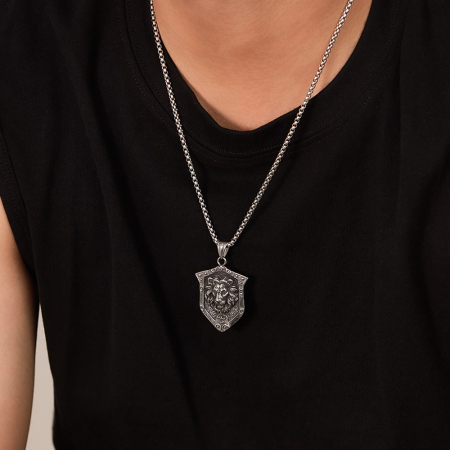 Colier inox Leu Regal din Oțel Inoxidabil – Simbol al Forței și Curajului [13]
