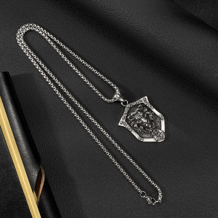 Colier inox Leu Regal din Oțel Inoxidabil – Simbol al Forței și Curajului [2]