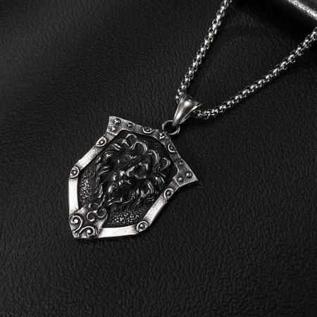 Colier inox Leu Regal din Oțel Inoxidabil – Simbol al Forței și Curajului [12]