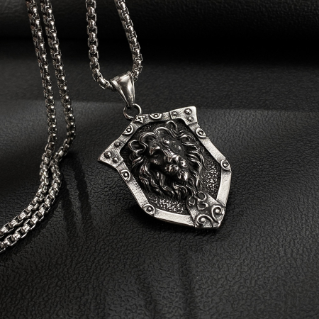 Colier inox Leu Regal din Oțel Inoxidabil – Simbol al Forței și Curajului [4]