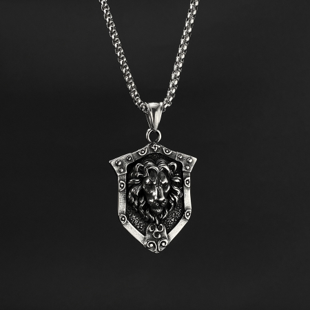 Colier inox Leu Regal din Oțel Inoxidabil – Simbol al Forței și Curajului [10]