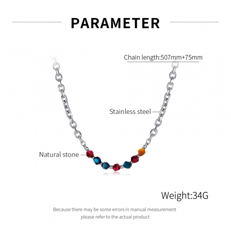 Colier inox mix cu pietre naturale colorate [6]