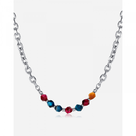 Colier inox mix cu pietre naturale colorate [14]
