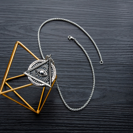 Colier inox Ochiul Triunghiular – Simbol al Cunoașterii și Protecției [6]