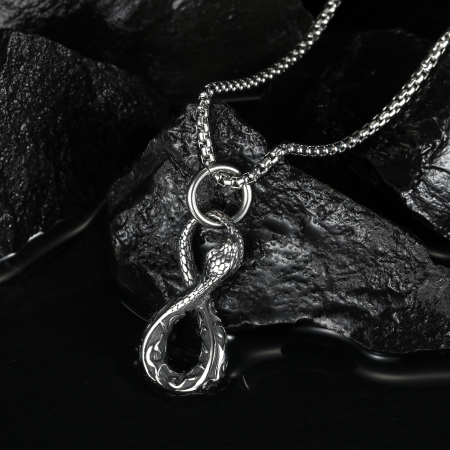Colier inox Ouroboros 55 cm [3]