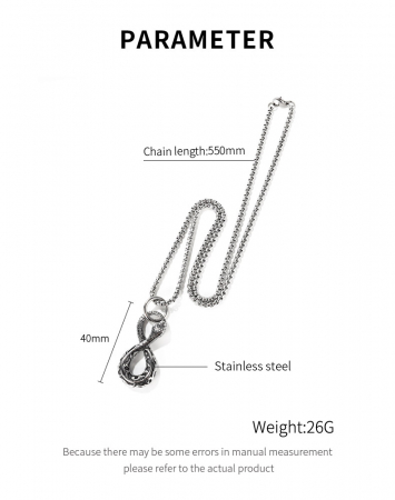 Colier inox Ouroboros 55 cm [6]
