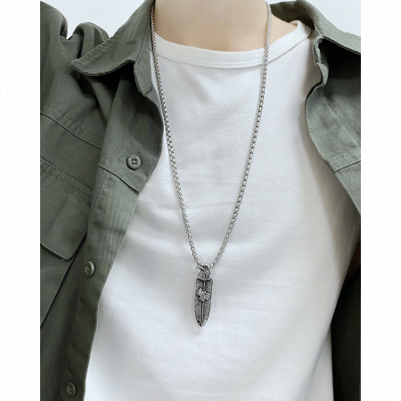 Colier inox pana de vultur 55 cm [11]