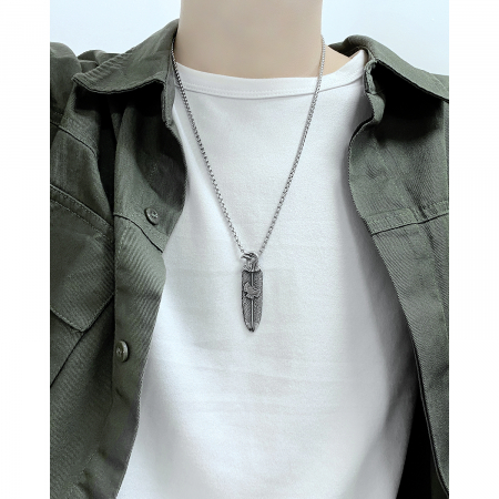 Colier inox pana de vultur 70 cm [1]