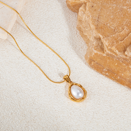 Colier inox picatura cu perla [1]