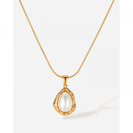 Colier inox picatura cu perla [14]