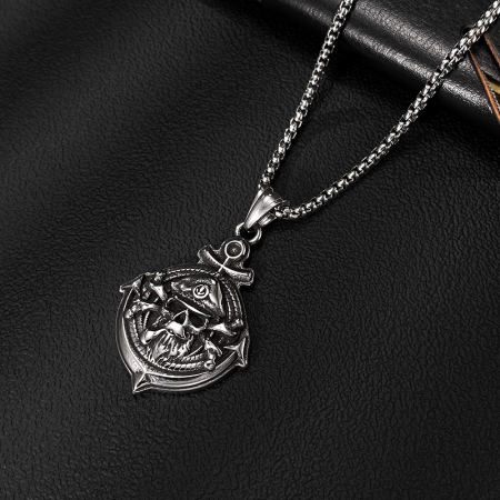 Colier inox Pirat cu Ancoră – Simbol al Libertății și Aventurii [13]
