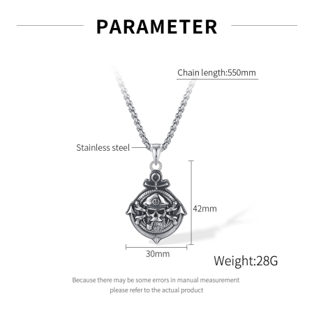 Colier inox Pirat cu Ancoră – Simbol al Libertății și Aventurii [8]