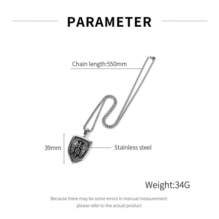 Colier inox scut 55 cm [5]