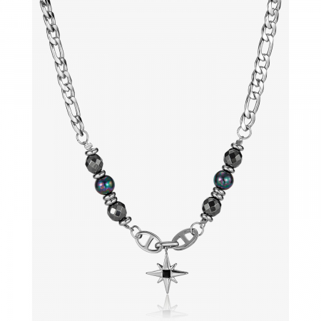 Colier inox stea cu hematite [14]