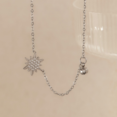 Colier inox stea cu zirconii [2]