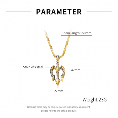 Colier inox trident 55 cm [3]