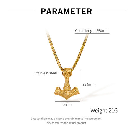 Colier inox Viking cu Ciocanul lui Thor – Mjölnir [5]