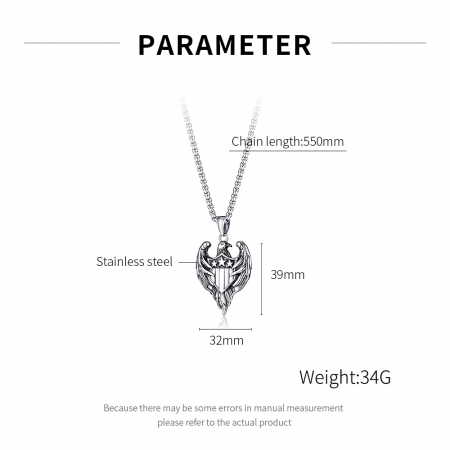 Colier inox vultur 55 cm [6]