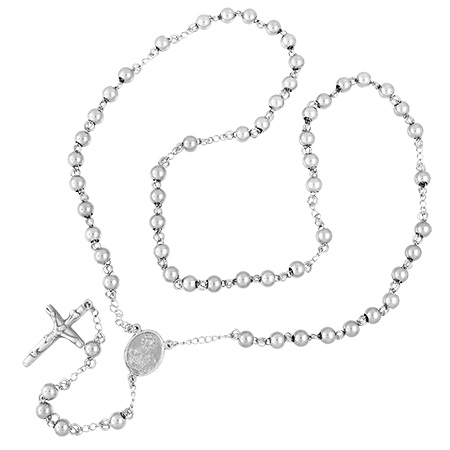 Colier ROZARIU Rosary din inox cu crucifix LSL0328 [0]