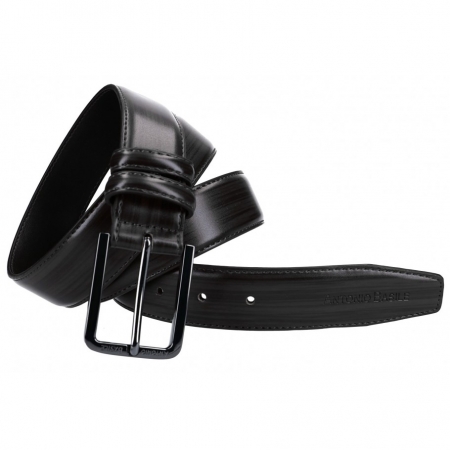 Curea barbati CREGP6 Neagra, Piele naturala (fata) + Piele ecologica (spate) [0]