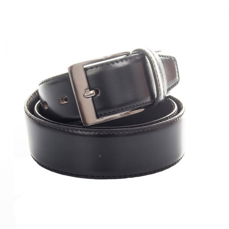 Curea barbati eleganta din piele naturala, Latime 3,8 cm, Neagra [2]