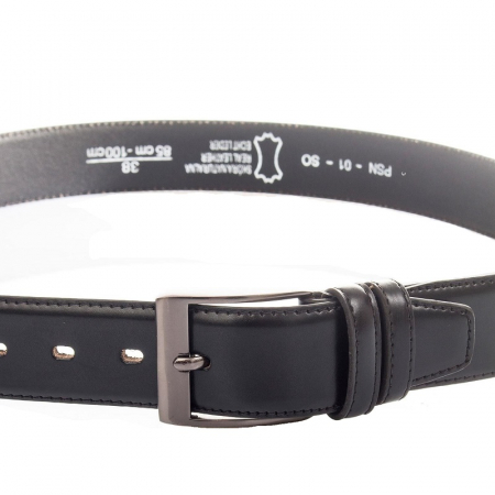 Curea barbati eleganta din piele naturala, Latime 3,8 cm, Neagra [1]