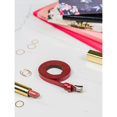 Curea Dama din piele naturala rosie CRLG106 - Latime 1 cm