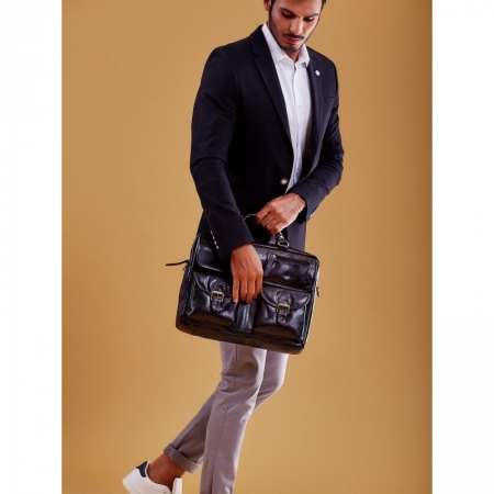 Geanta casual din piele naturala Always Wild, GEA408, Neagra [10]