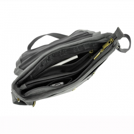 Geanta pentru umar din piele naturala, Always Wild, BORG3, Albastru [4]