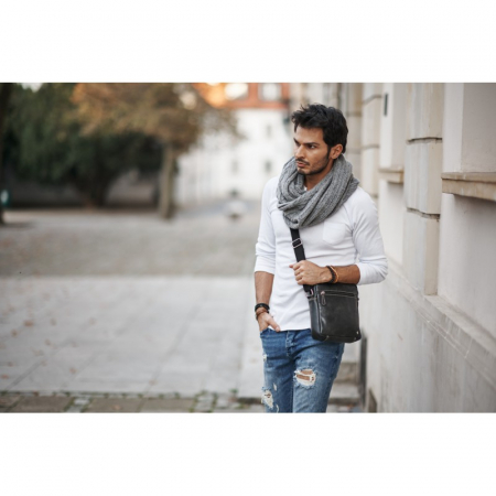 Geanta de umar din piele naturala, Neagra [9]