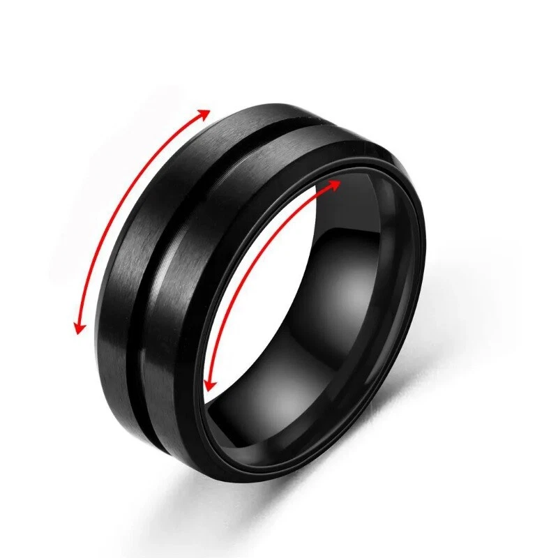 Inel antistres negru din inox [1]