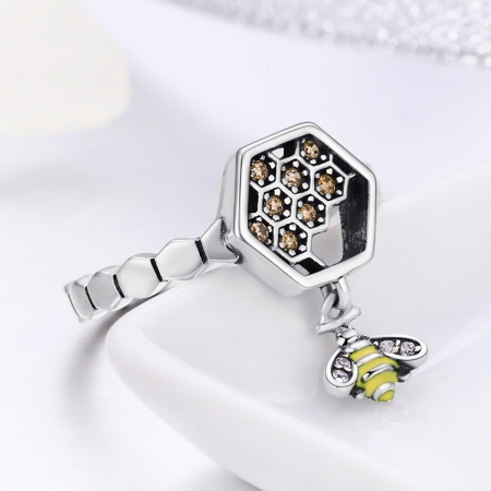 Inel argint 925 cu fagure si albinuta - Be Nature IST0048 [4]