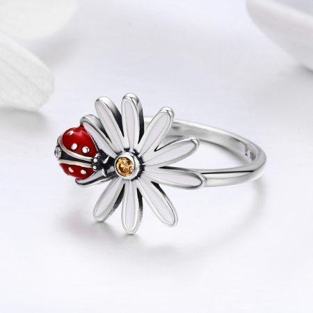 Inel argint 925 cu floare si gargarita- Be Lucky IST0042 [1]