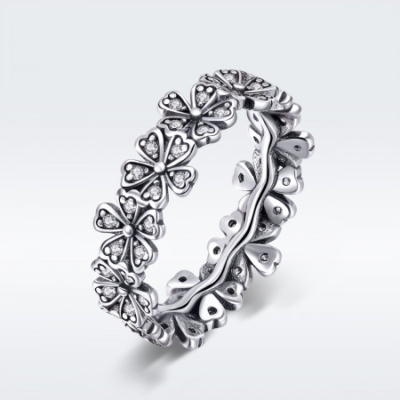 Inel argint 925 cu floricele delicate si zirconii albe - Be Nature IST0059 [4]